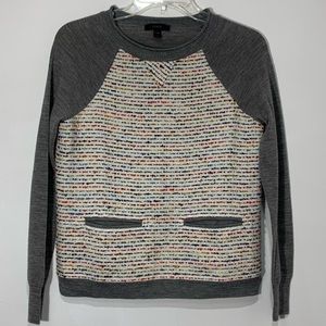 J. Crew Tweed Front Merino Wool sweater XXS